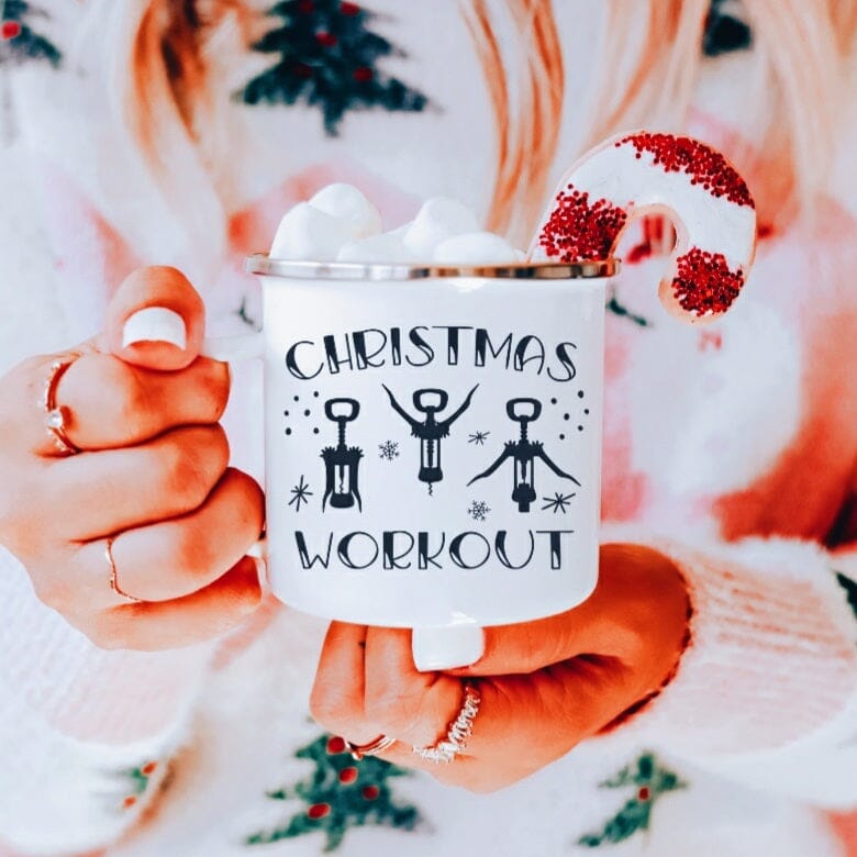 Christmas Workout Camp Mug  Funny Christmas Mug For Wine Lovers – Pink  Mango