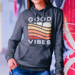 Good vibes rainbow Dark gray hoodie 