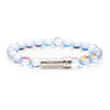 Iridescent Beaded bracelet with silver secret clasp for a hidden paper message to go inside