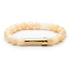Pale yellow gemstone beaded healing bracelet with gold hidden message clasp