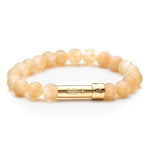 Yellow Citrine Beaded gemstone bracelet with gold secret clasp to hold a hidden message inside
