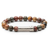Earth-toned gemstone beaded wish bracelet that holds a wish inside the silver tube clasp