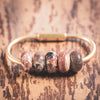 brass screw-on keychain with natural Red Jasper Gemstone Beads