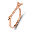 Stainless steel rose gold screw on arrow bar bangle bracelet