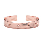 Rose gold hammered cuff bracelet with raised dots