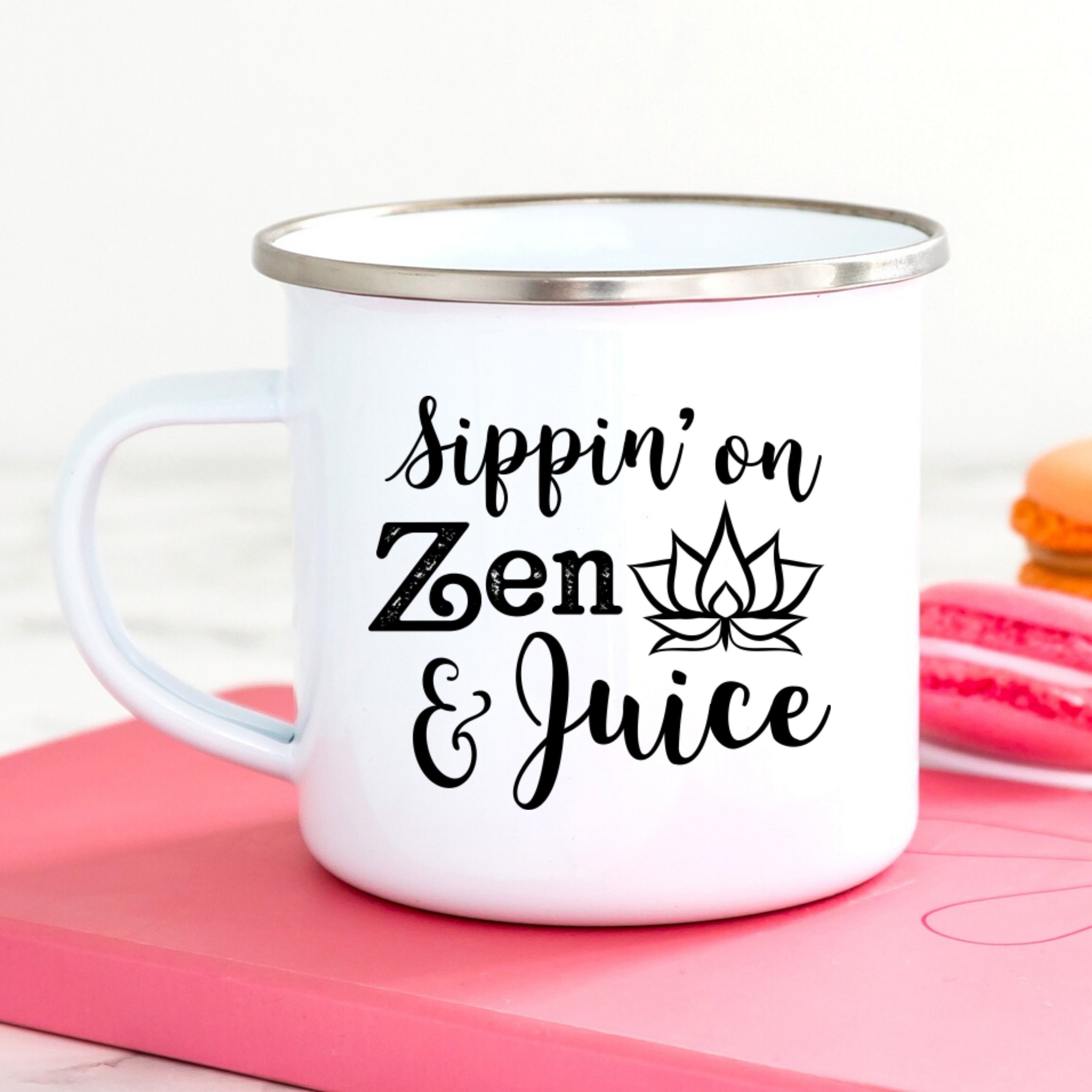 Zen and Juice Enamel Mug – Pink Mango