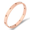 Stainless steel rose gold star bangle bracelet