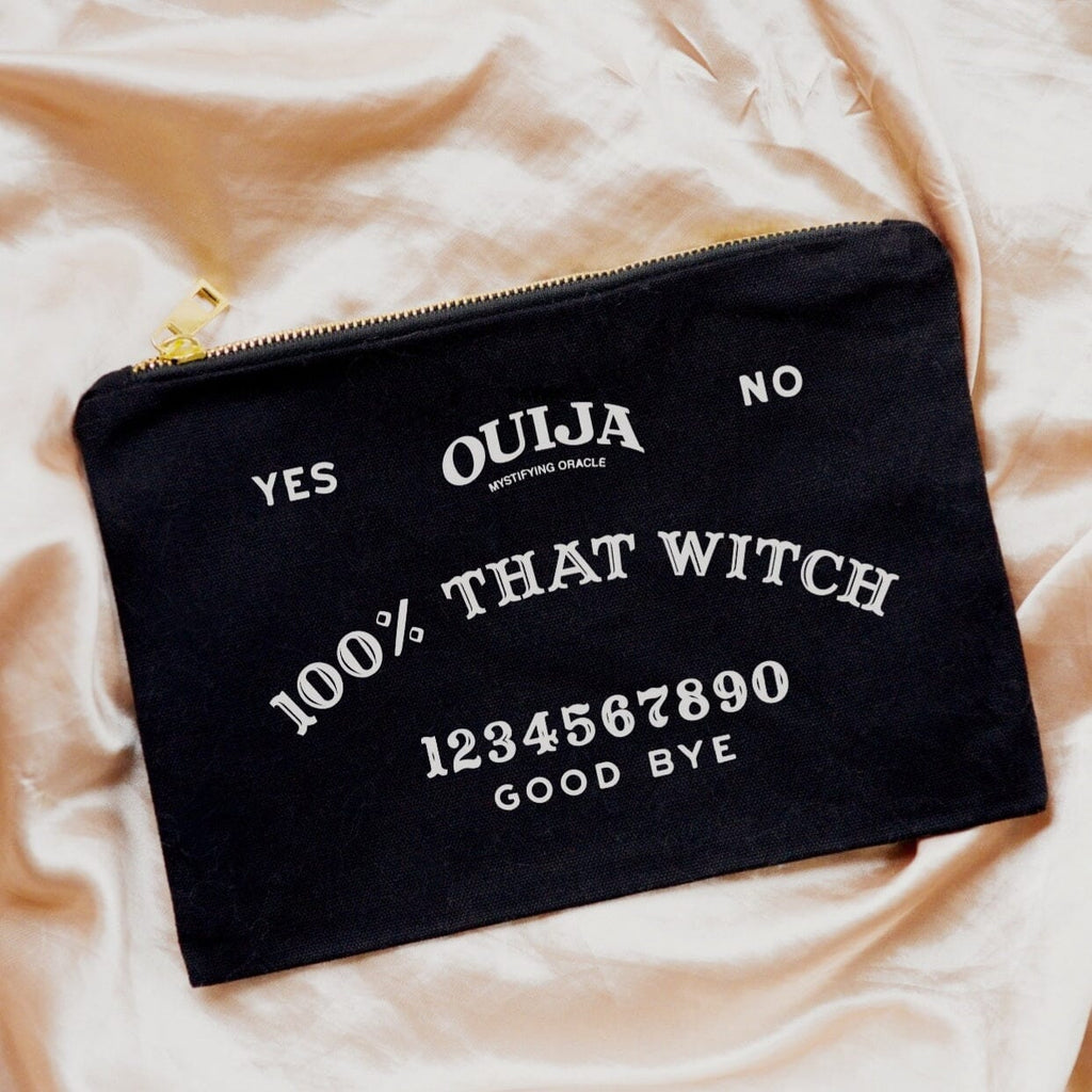 "THAT WITCH" ouija board black cosmetic bag