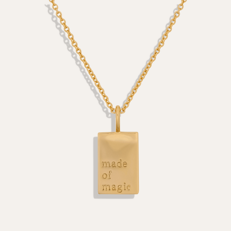 Made of magic gold tag necklace