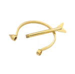 Stainless steel gold  screw on arrow bar bangle cuff bracelet